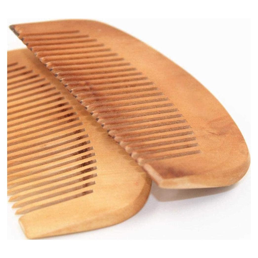 Peine de Madera Natural DPWOUM 2 Pcs Antiestático para Cabello