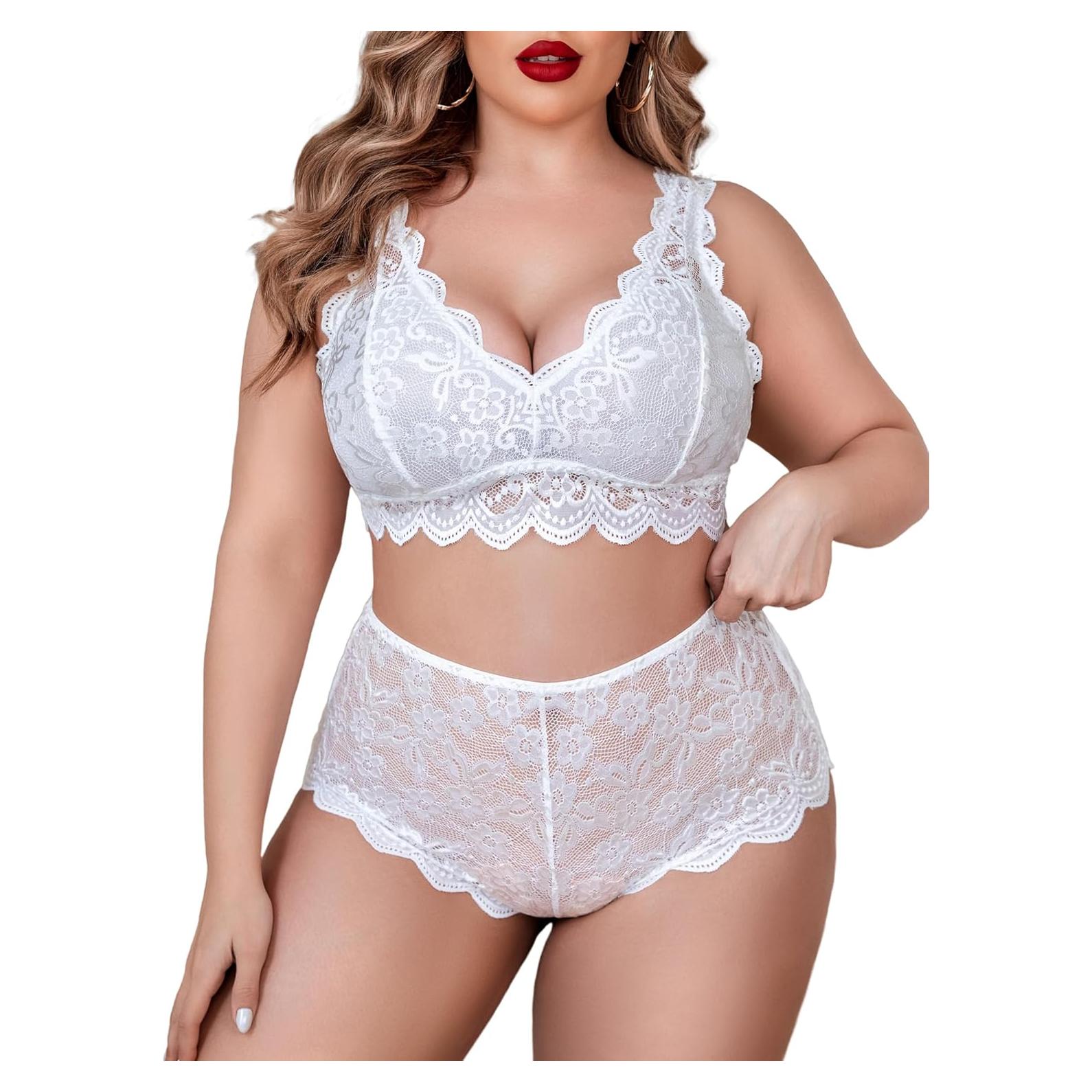 Conjunto de Lencería Talla Grande Avidlove Sujetador y Panty