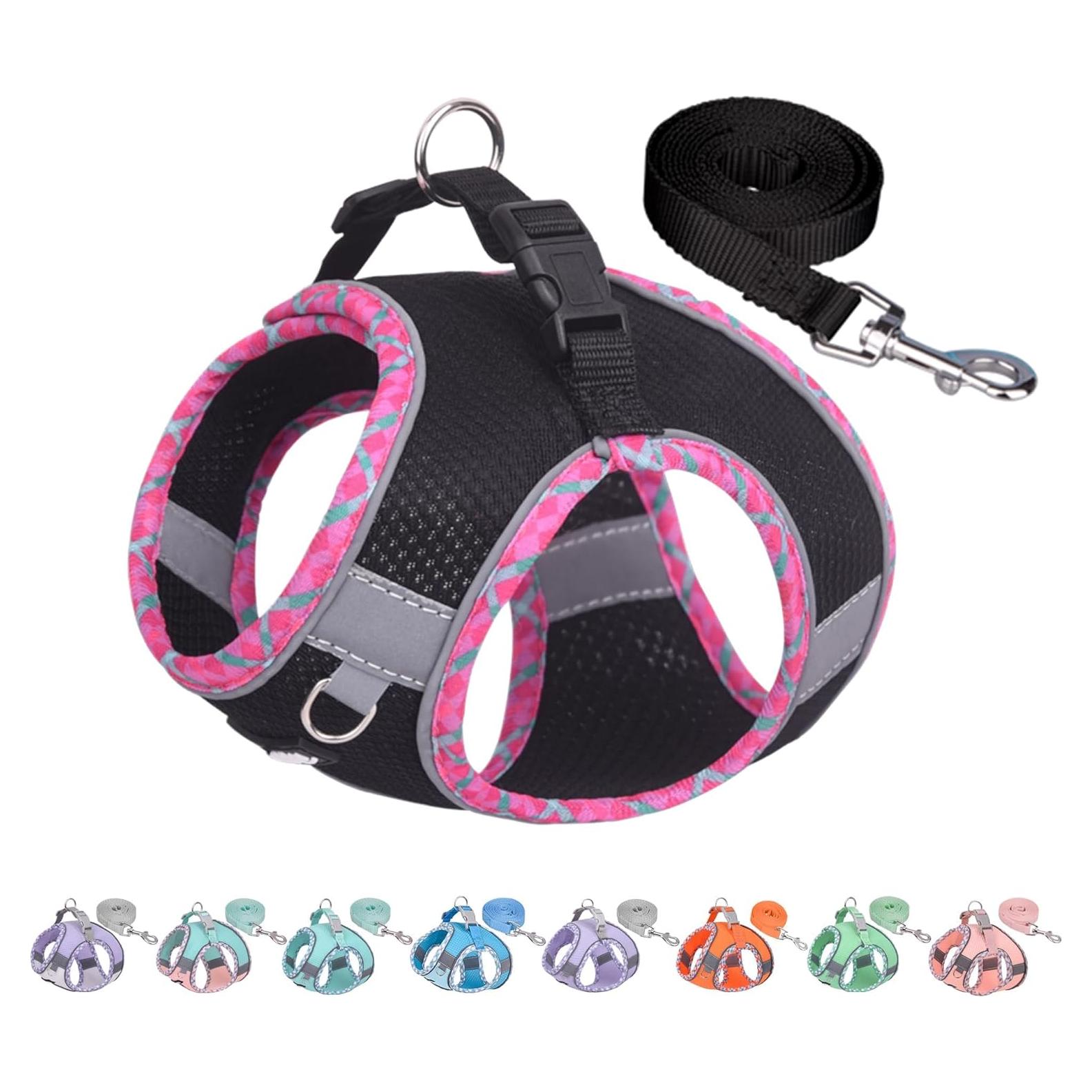 Arnés para Perro Pequeño AIITLE - Chaleco Reflectante Negro XXXS