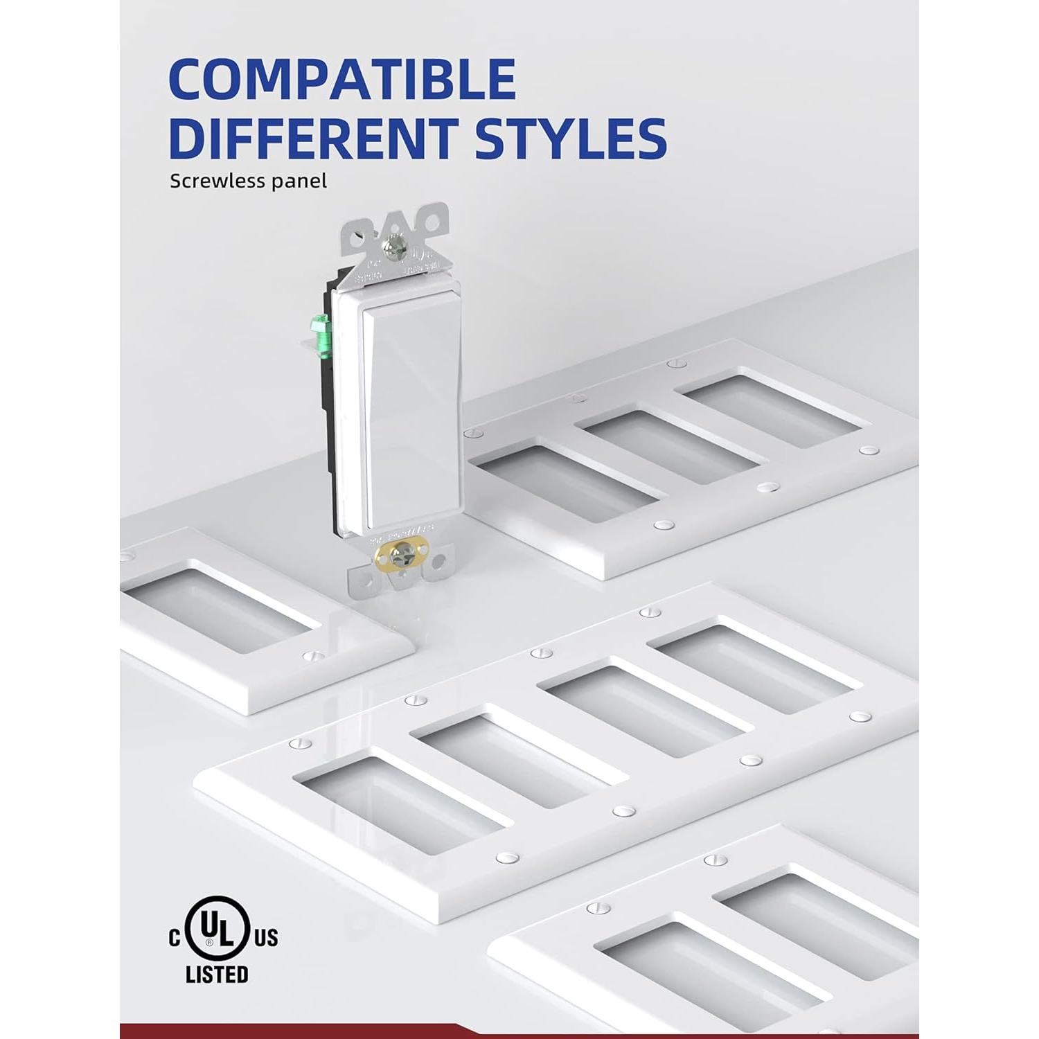 Interruptor de Luz AIDA Un Solo Polo 15A Blanco Brillante (Paquete de 10)