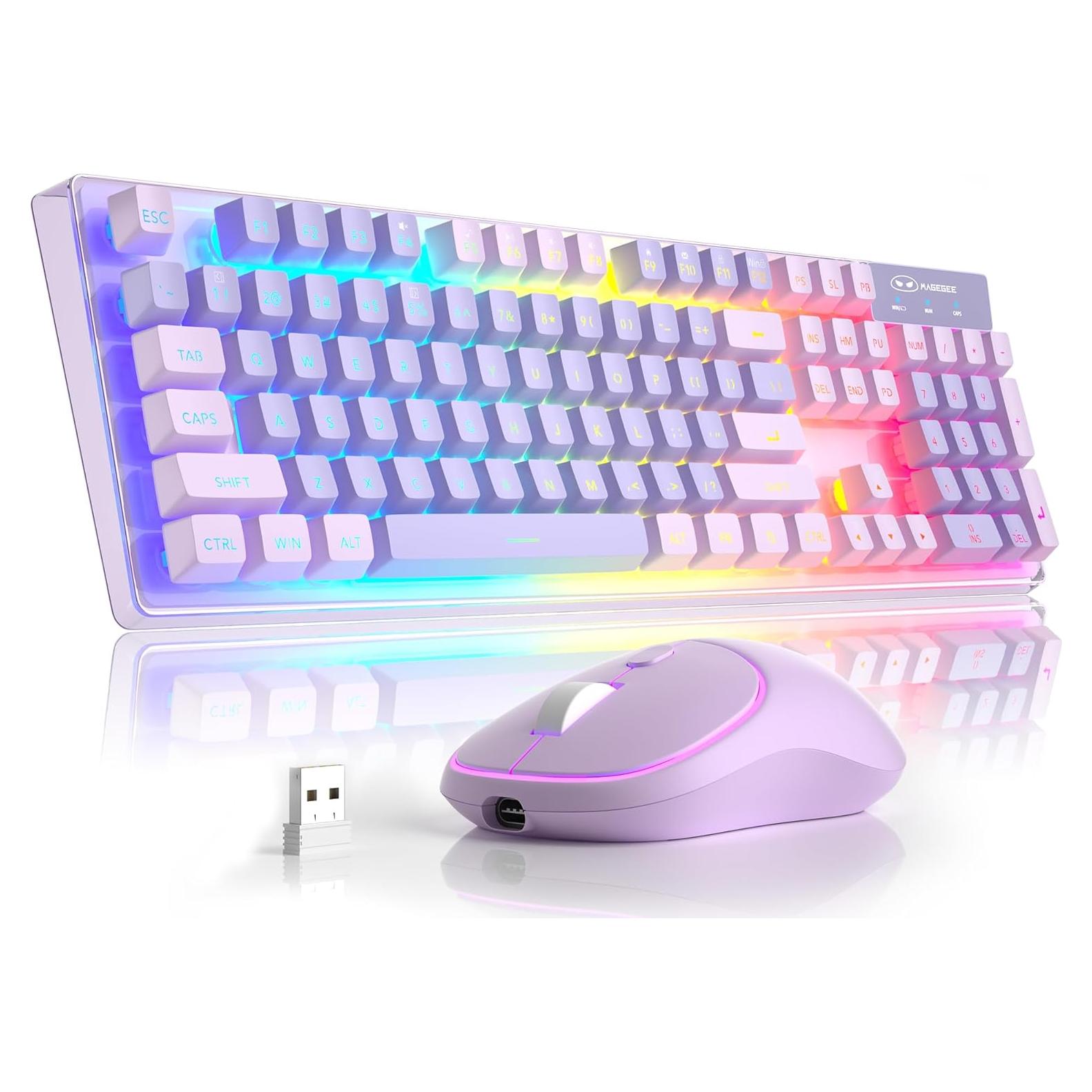 Combo Teclado y Ratón Inalámbricos MageGee V550 RGB 104 Teclas