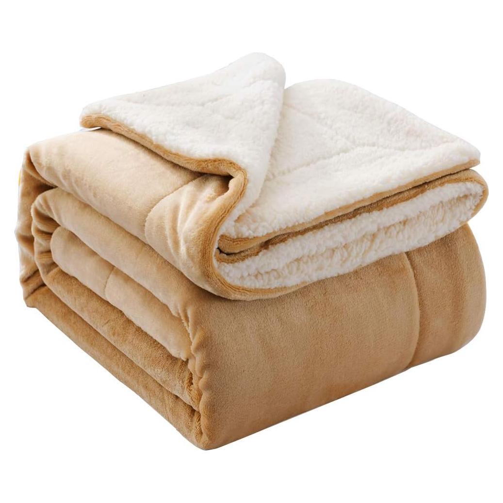 Manta Reversible NANPIPER Microfibra 127x152cm Beige Suave