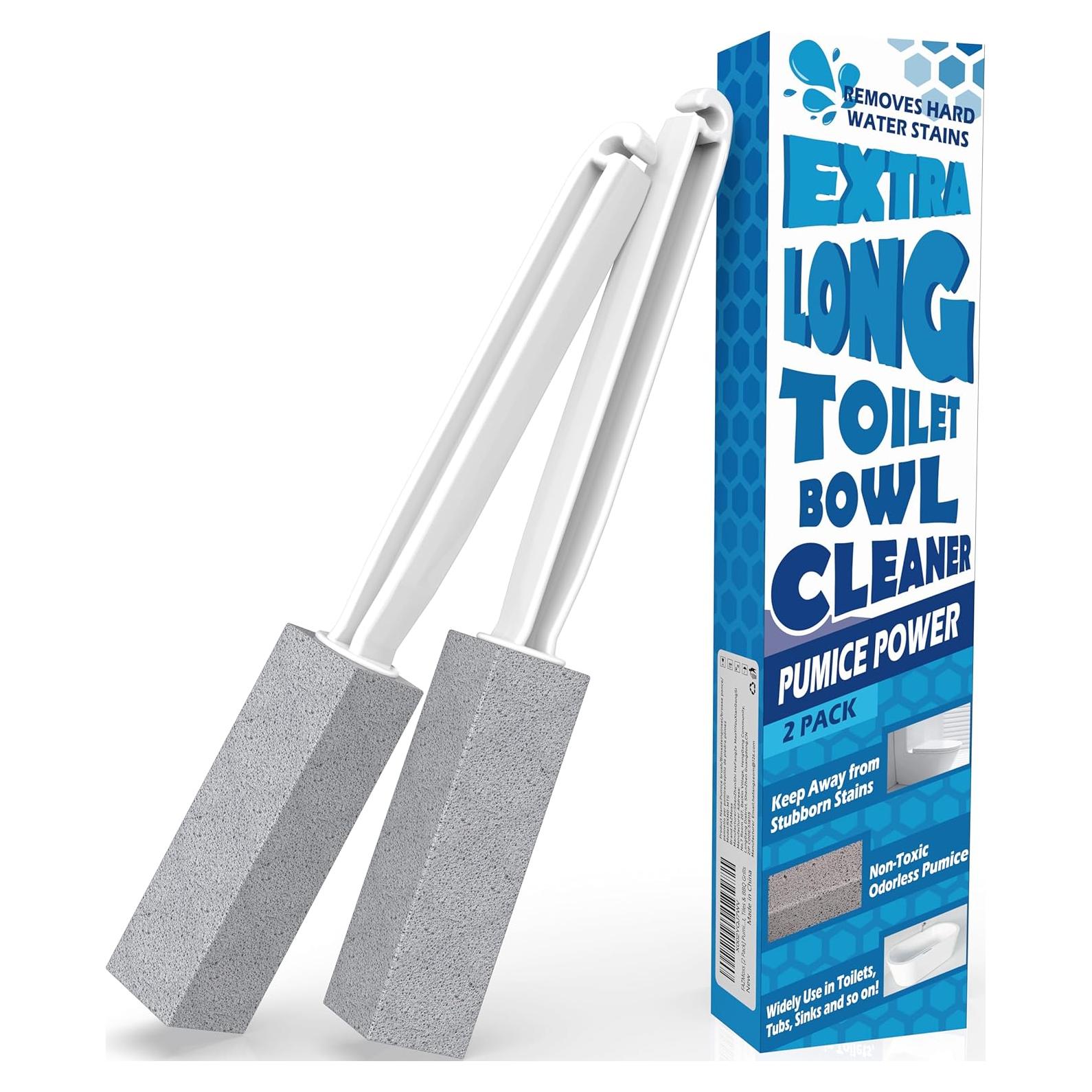 Paquete de 2 piedras pómez FAZMoss con mango largo para inodoro