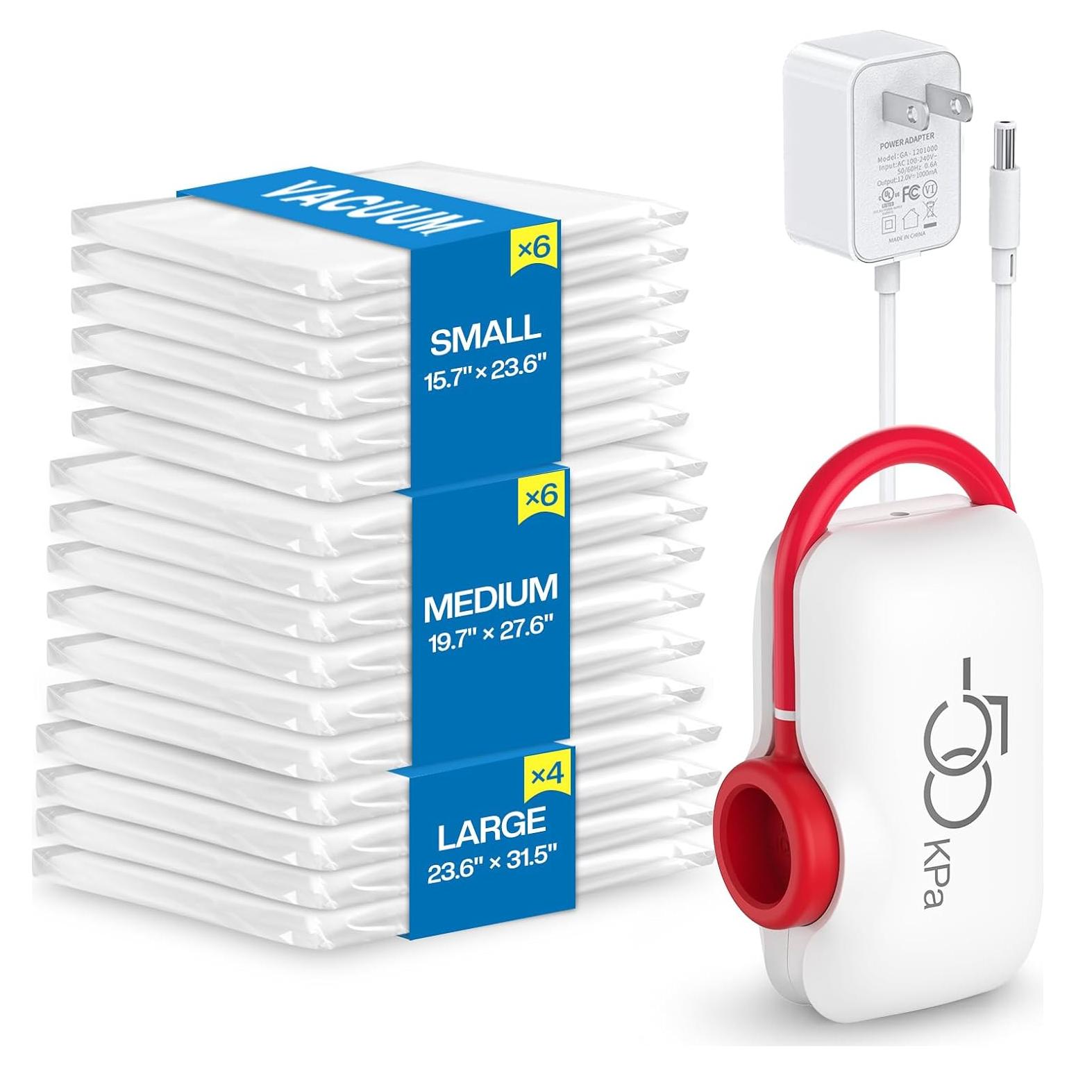 16 Bolsas de Almacenamiento al Vacío Vacbird + Bomba Eléctrica