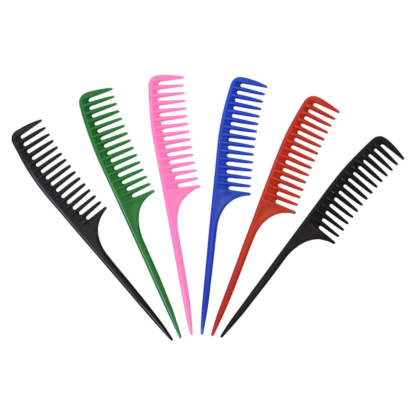 6 Piezas Peines de Pelo Yantaisiyu Dientes Anchos 5 Colores