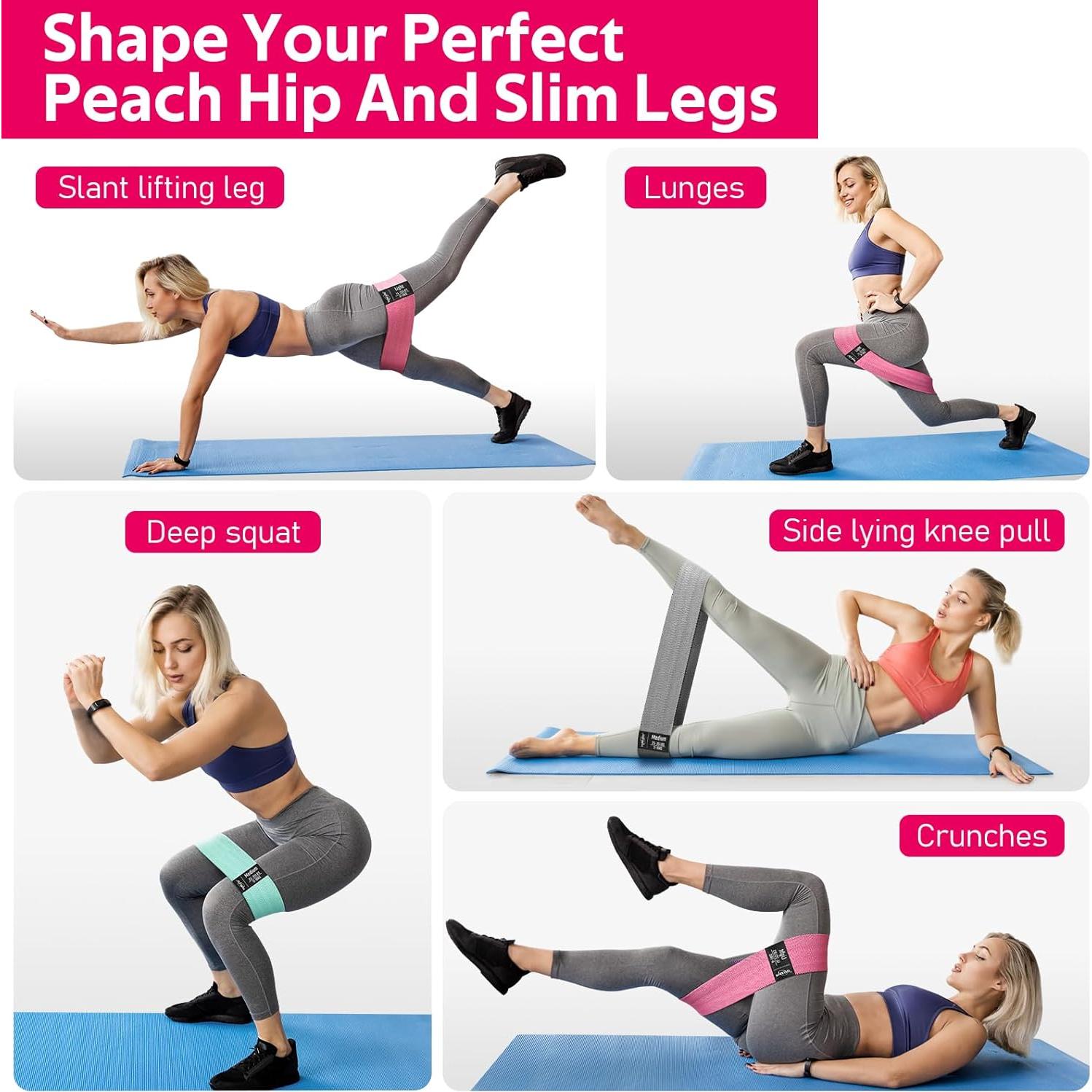 Bandas de Resistencia WALITO para Glúteos y Piernas - 4 Niveles