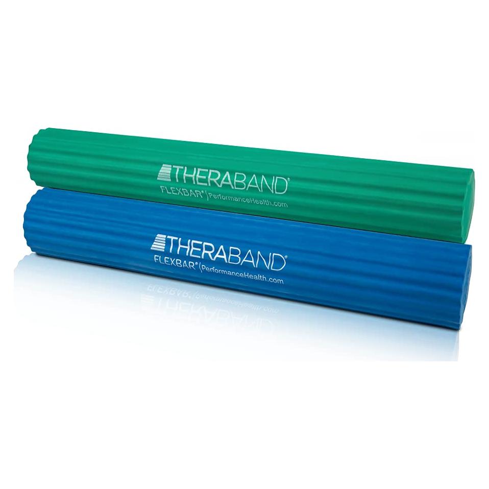 Barra de Terapia THERABAND FlexBar Verde/Azul - Mediana-Pesada