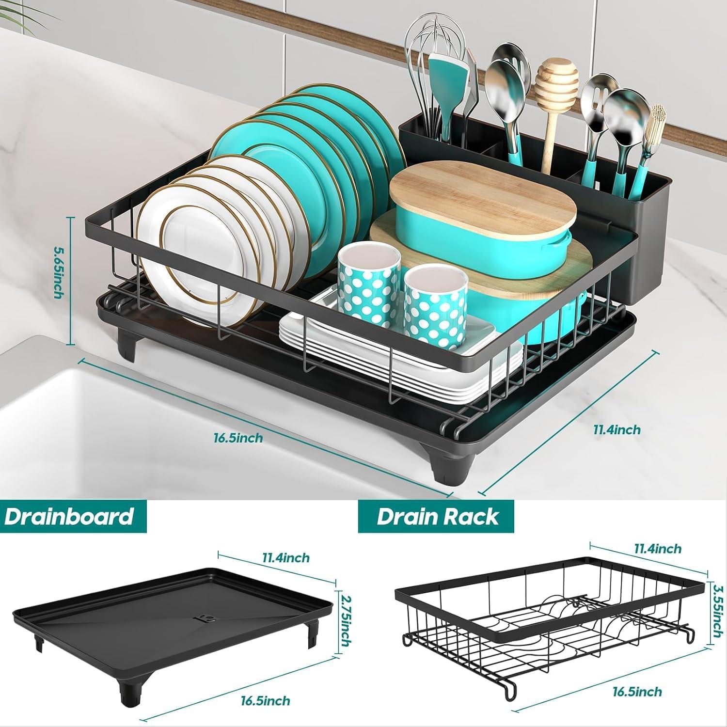 Estante para Secar Platos MERRYBOX 42x29 cm Antióxido Negro