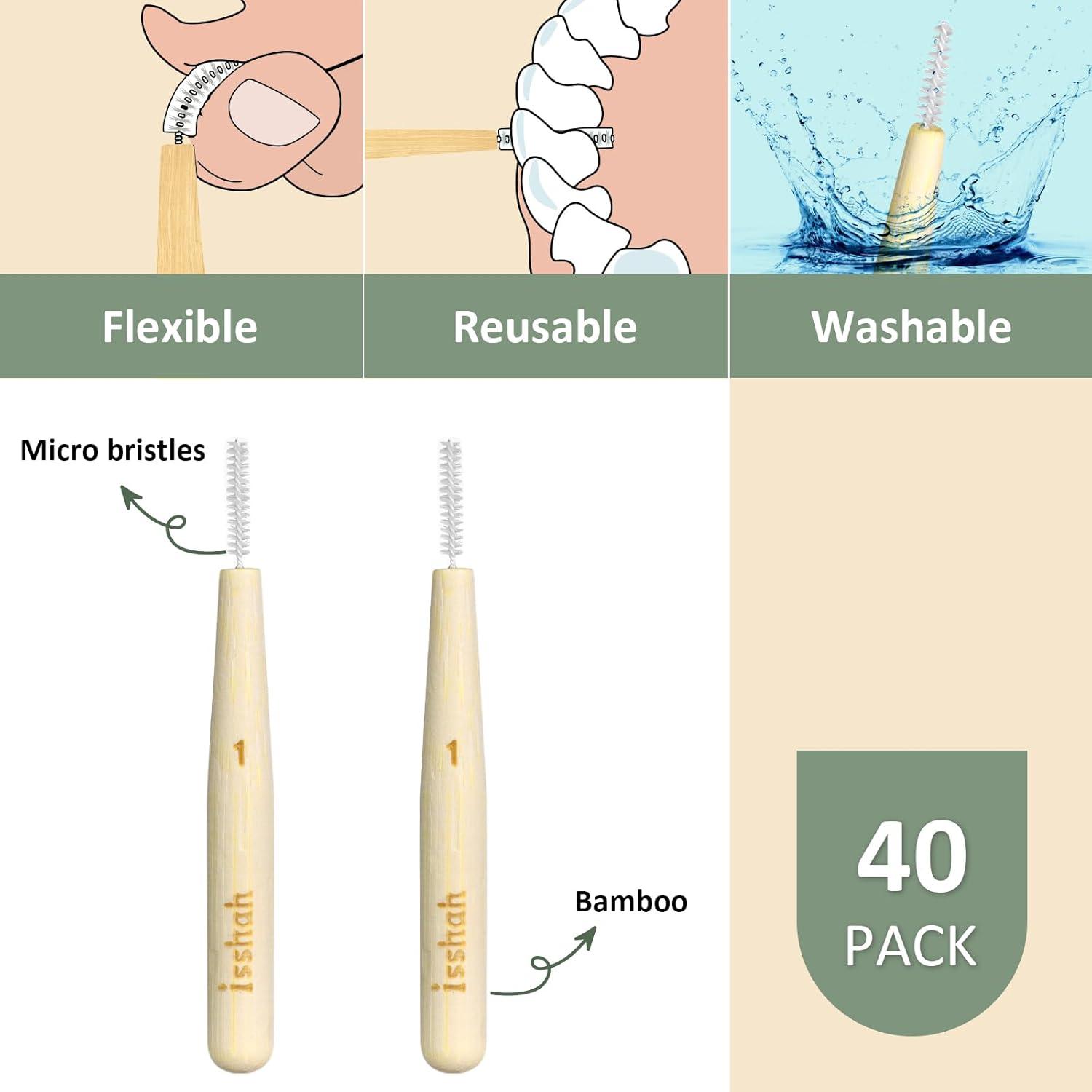 Cepillos Interdentales de Bambú Isshah 40 Unidades Tamaño 4