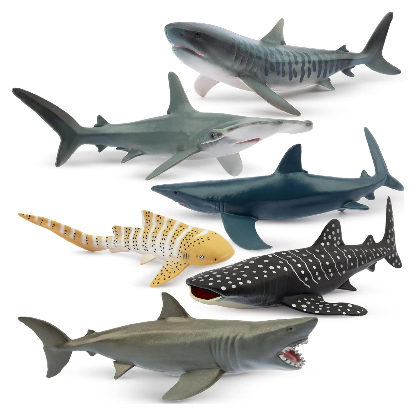 Conjunto de Figuras de Tiburones Toymany 6PC - Juguetes de Baño