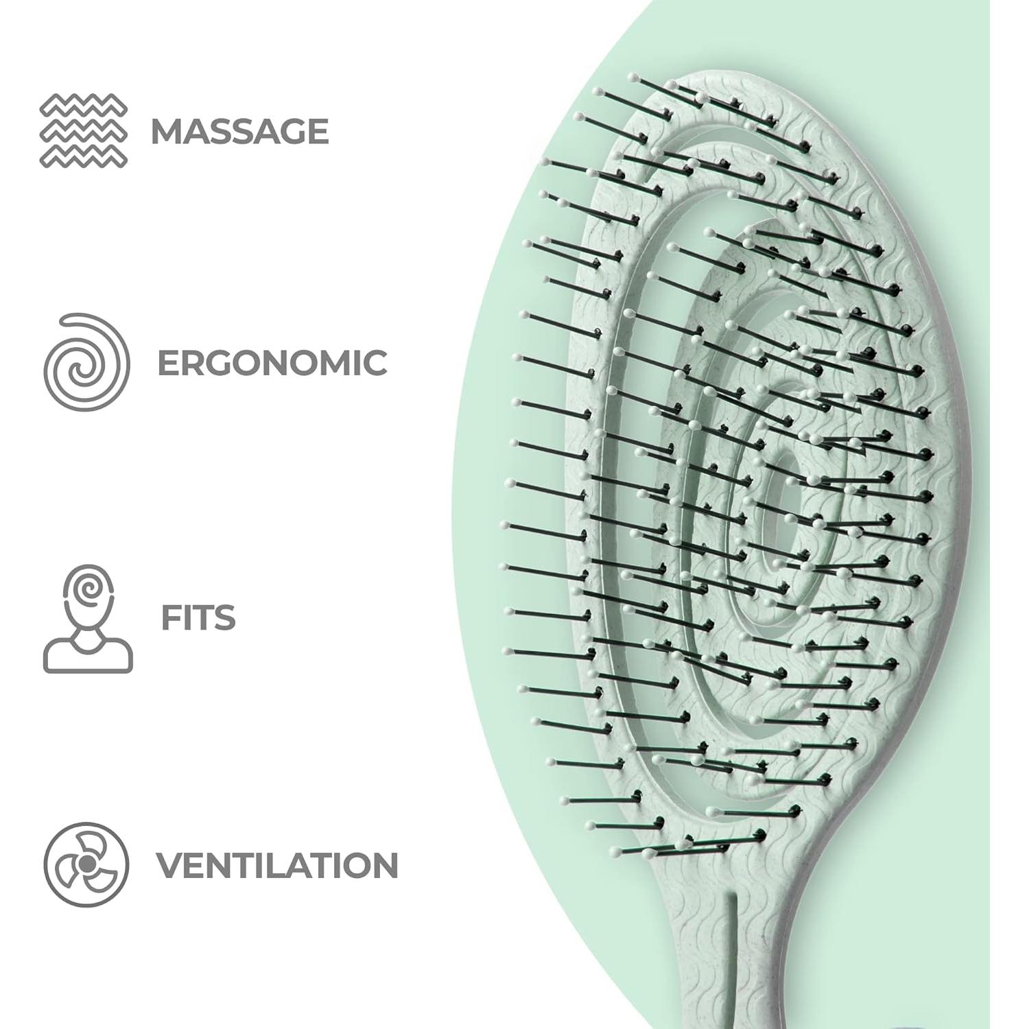 Cepillo Desenredante Ninabella Verde para Todo Tipo de Cabello