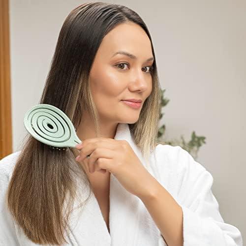 Cepillo Desenredante Ninabella Verde para Todo Tipo de Cabello