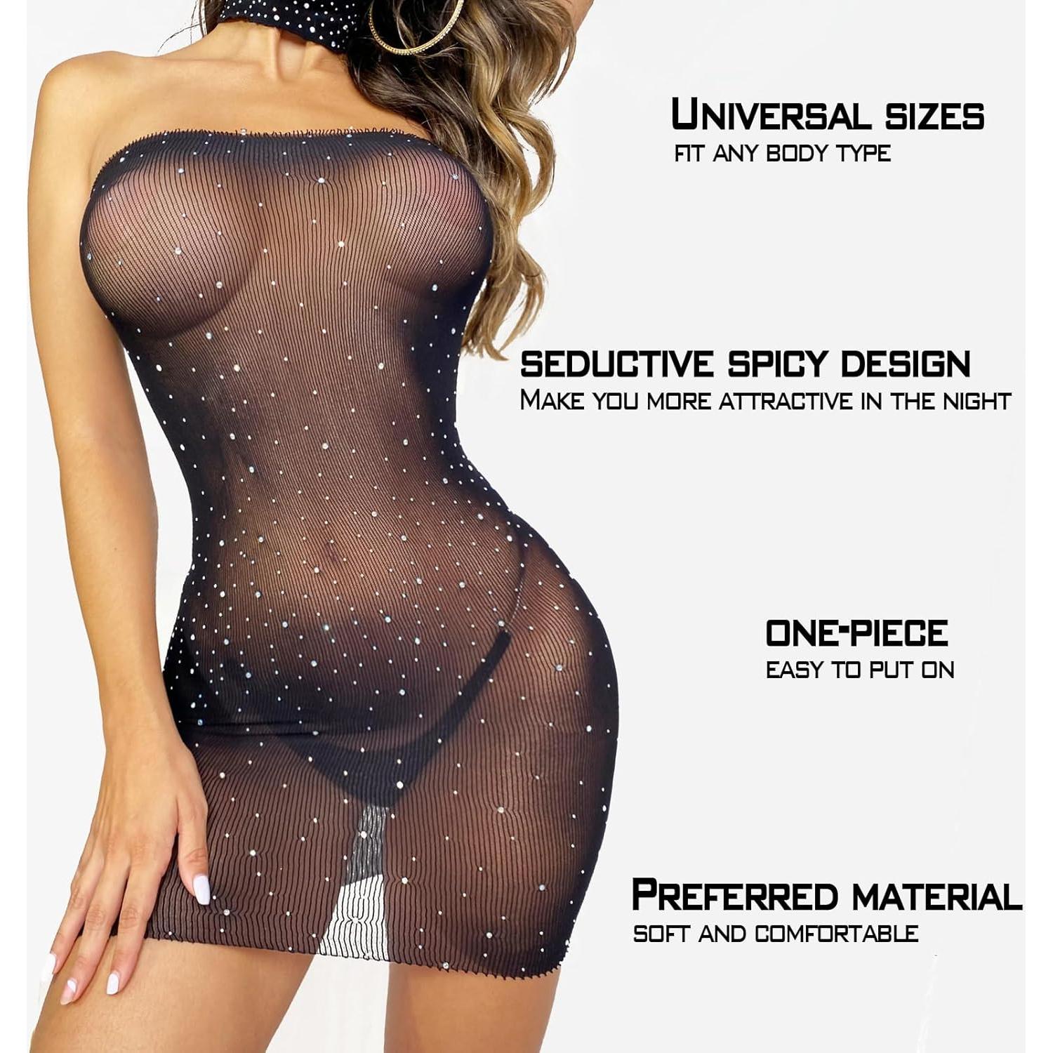 Conjunto de Lencería Sexy para Mujeres Babydoll Negro