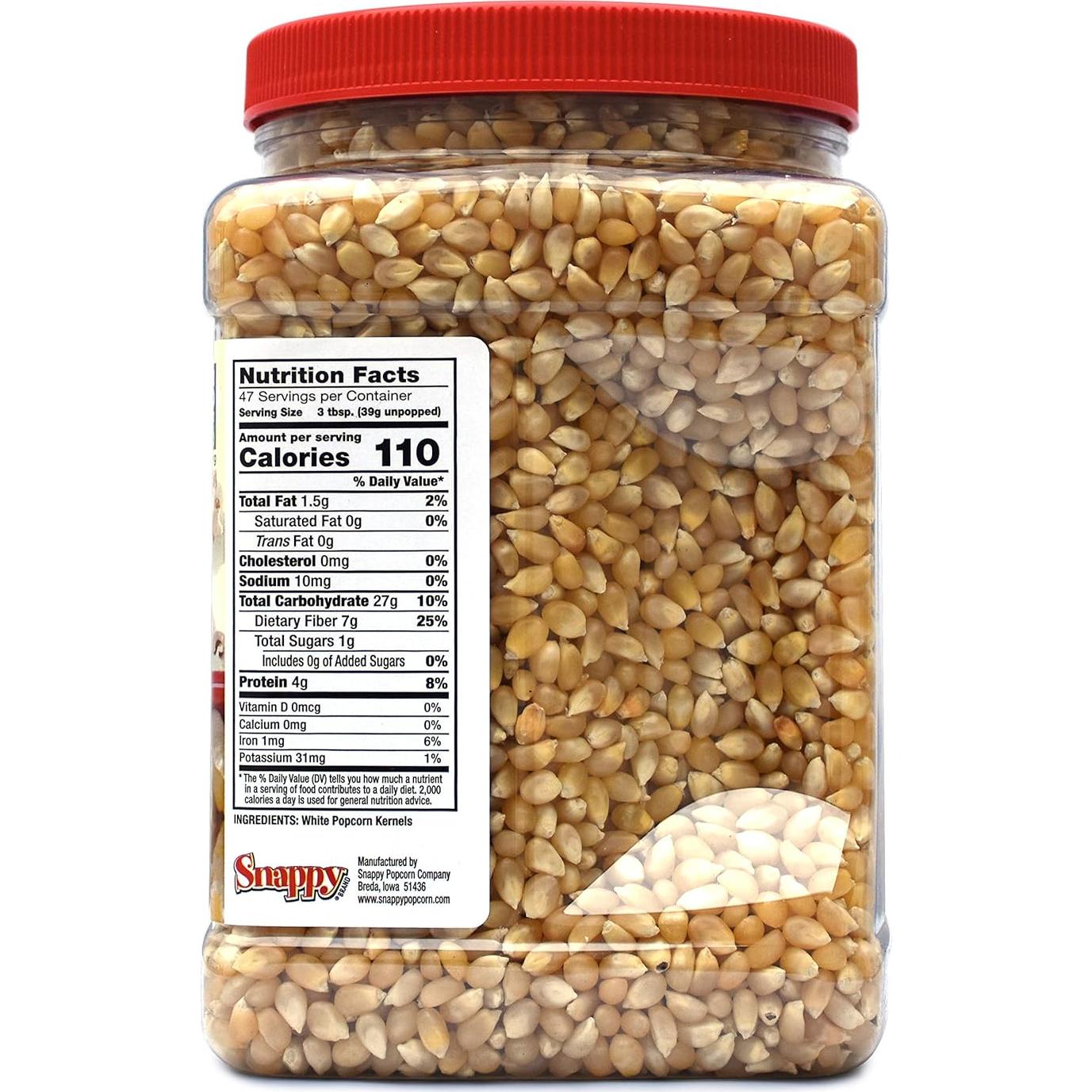 Granos de Palomitas Snappy Popcorn 1.81 kg Gourmet Blancas
