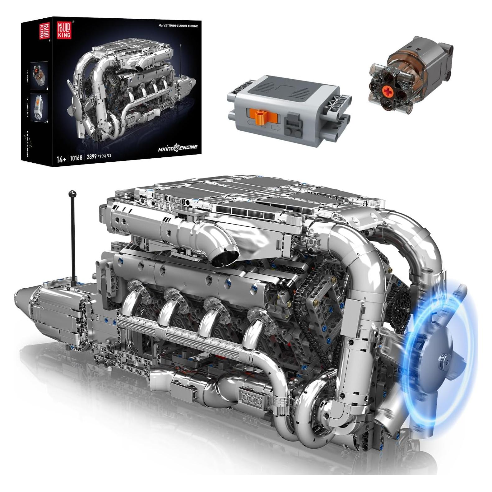 Kit de Motor V8 Twin Turbo Mould King 2899 Piezas STEM