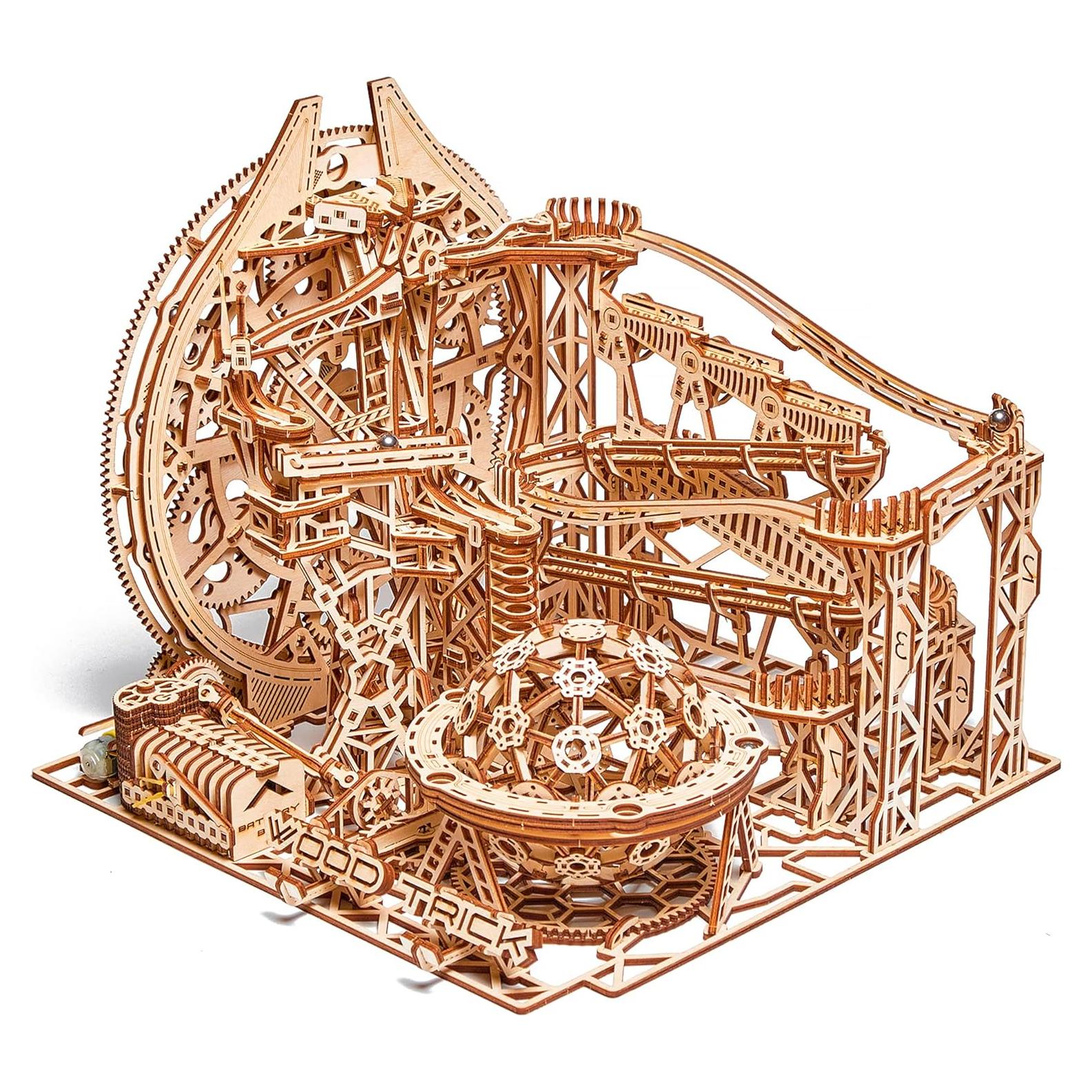 Wood Trick Carrera de Canicas Eléctrica 3D - 38x36 cm