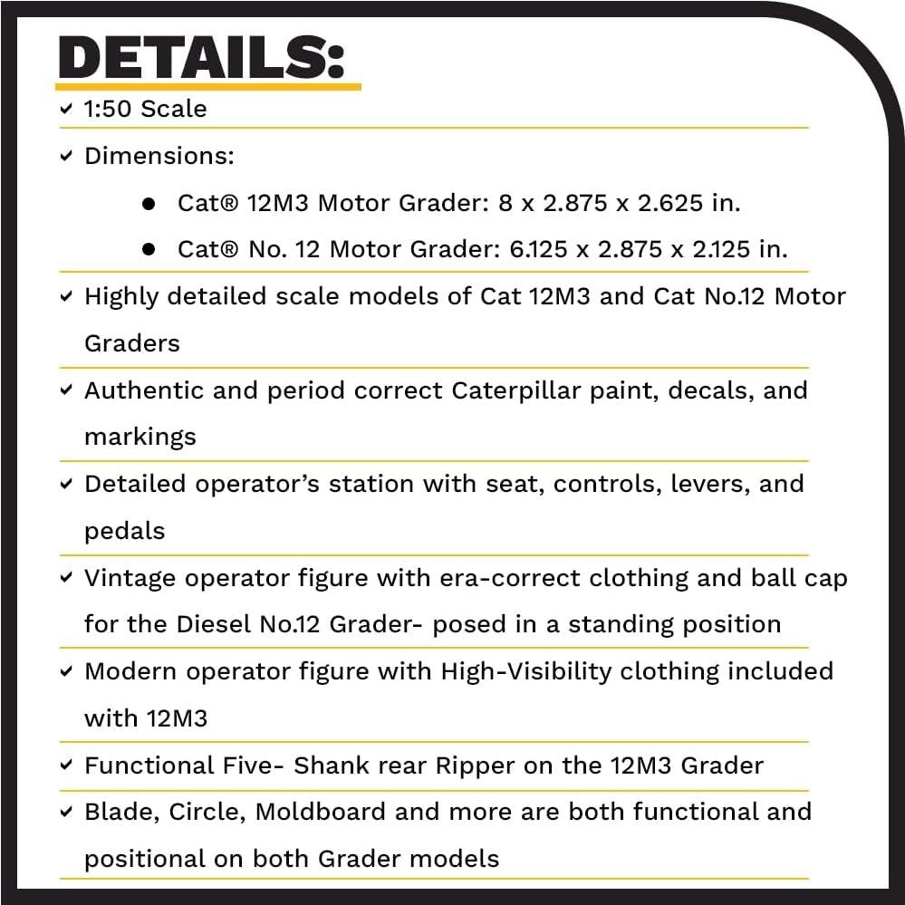 Motoniveladora Caterpillar 12M3 Diecast Masters 1:50