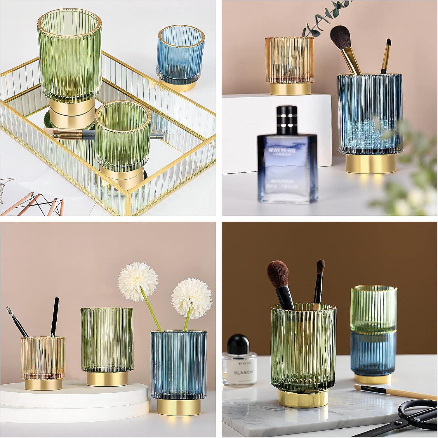 Organizador de Brochas de Maquillaje DASITON Cristal Azul S