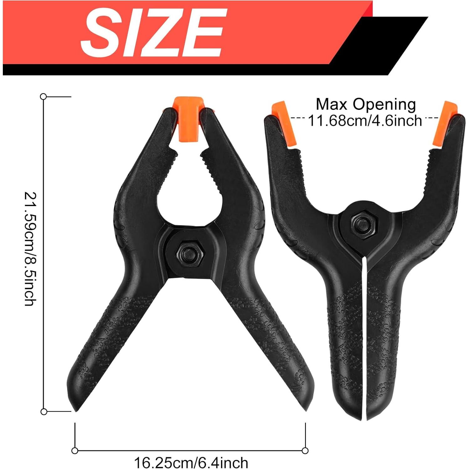 Paquete de 2 abrazaderas de resorte Romeda 21.6 cm Negro