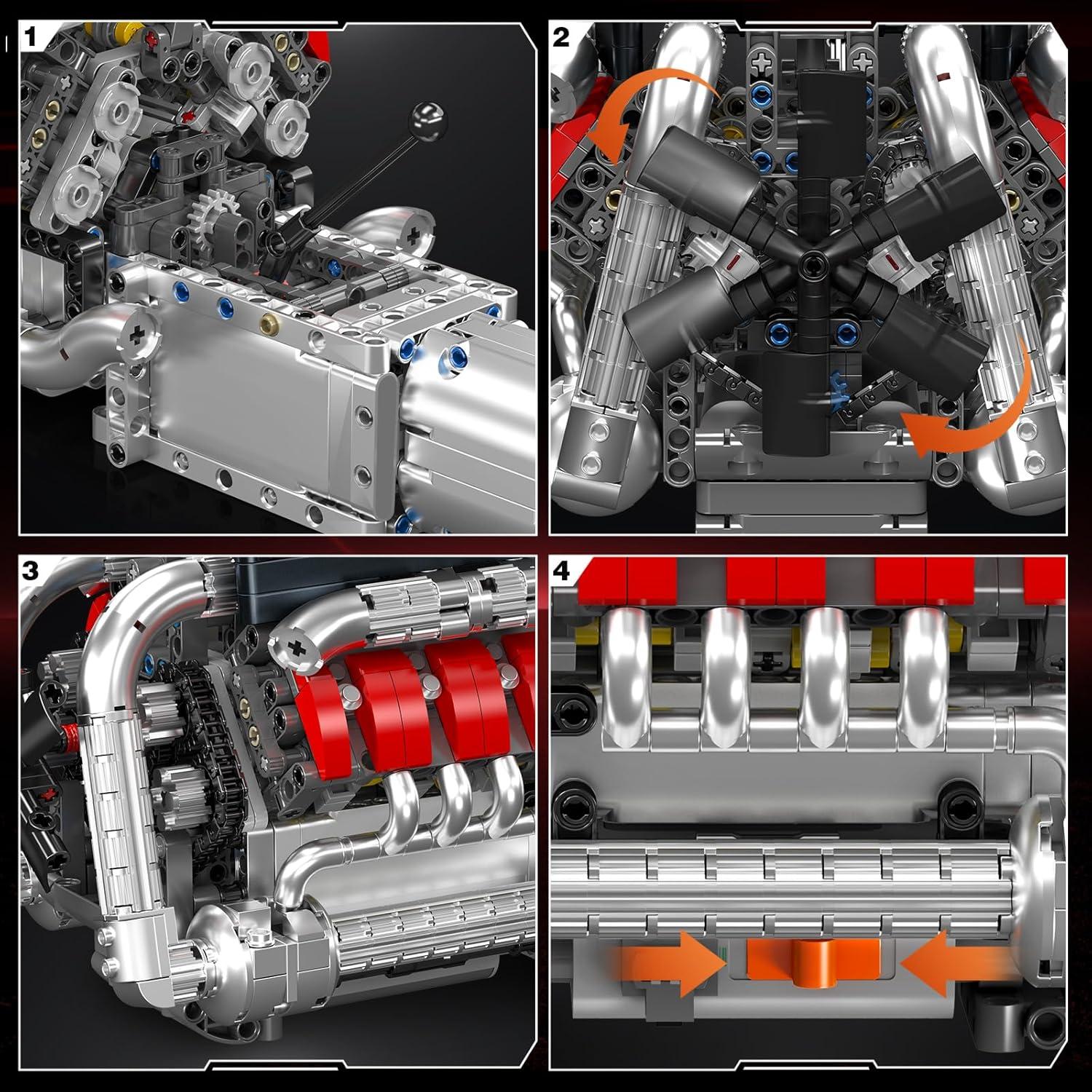 Mould King Motor V8 1169 Piezas Kit de Construcción STEM