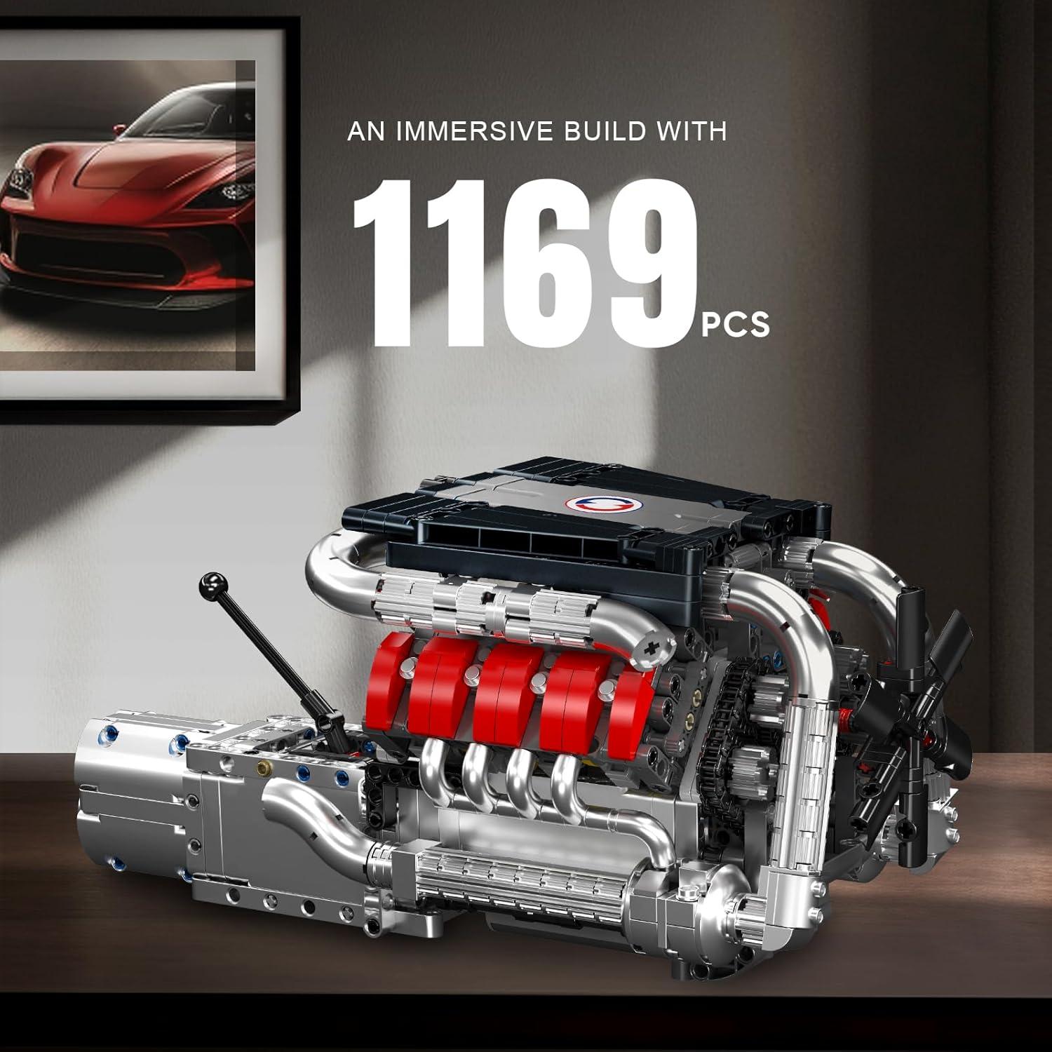 Mould King Motor V8 1169 Piezas Kit de Construcción STEM