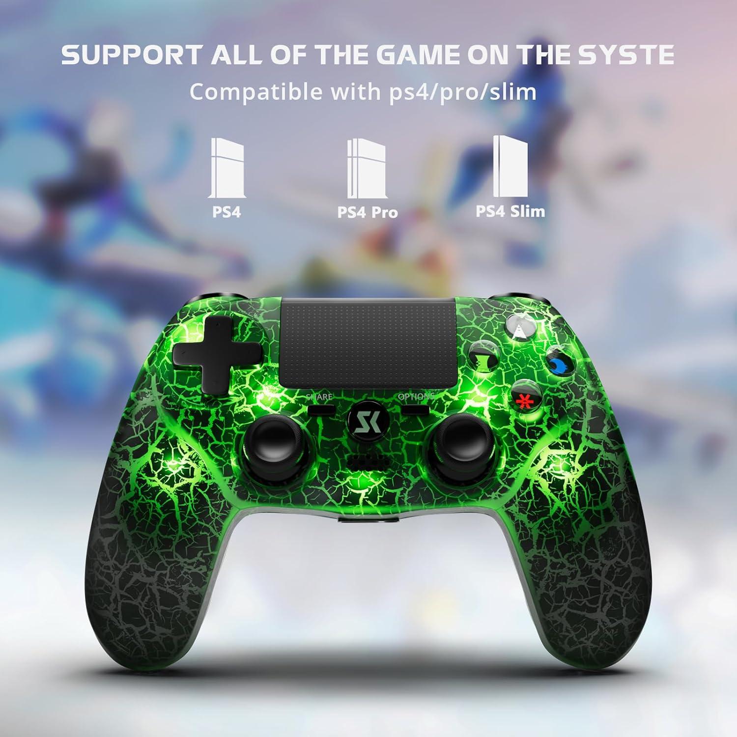 Controladores Inalámbricos Boowen para PS4 - 2 Piezas LED RGB