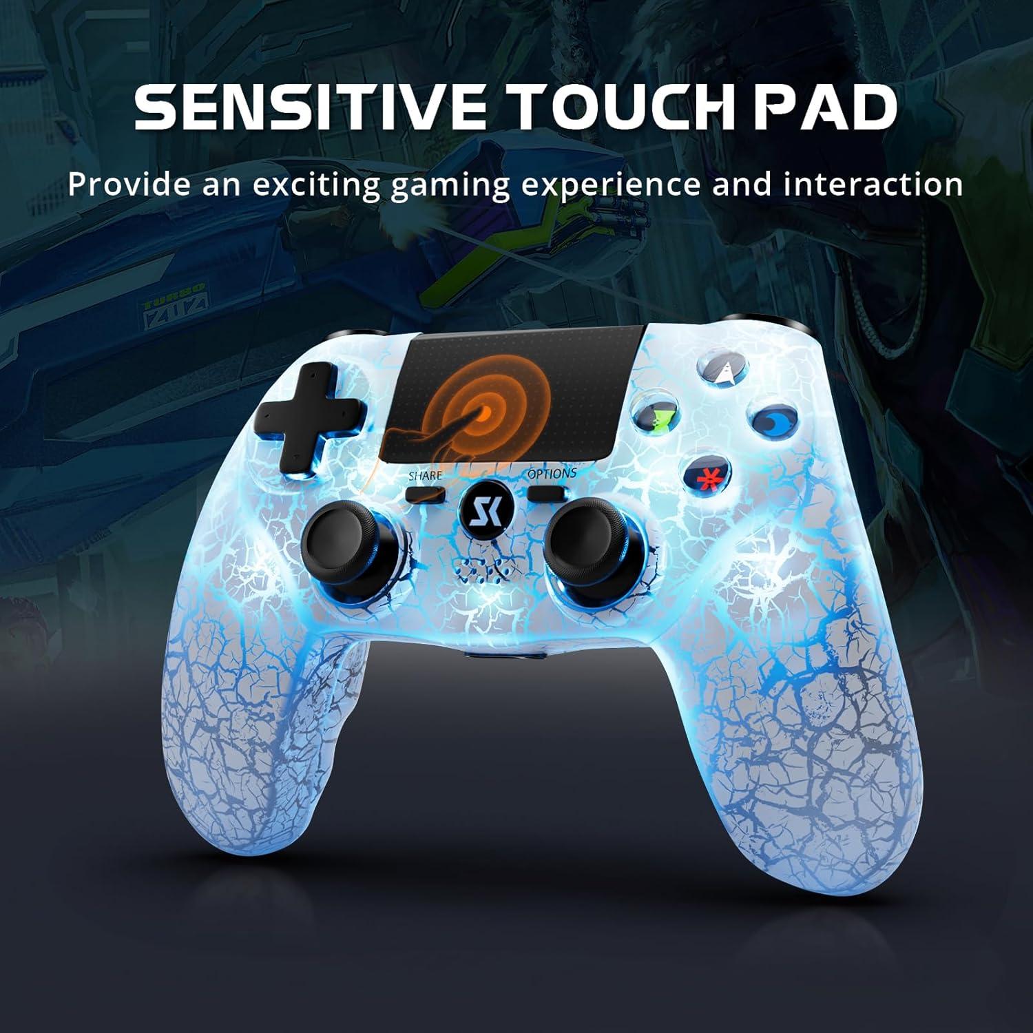 Controladores Inalámbricos Boowen para PS4 - 2 Piezas LED RGB