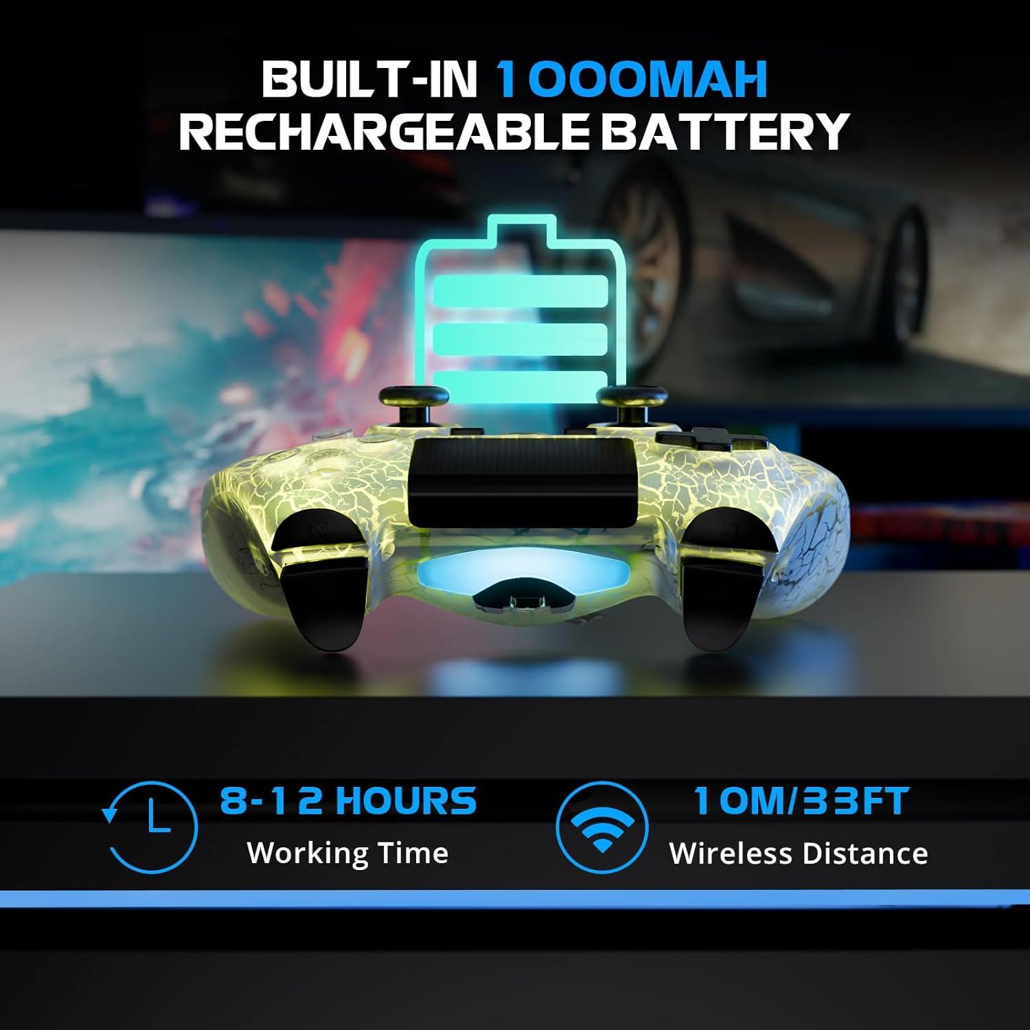 Controladores Inalámbricos Boowen para PS4 - 2 Piezas LED RGB