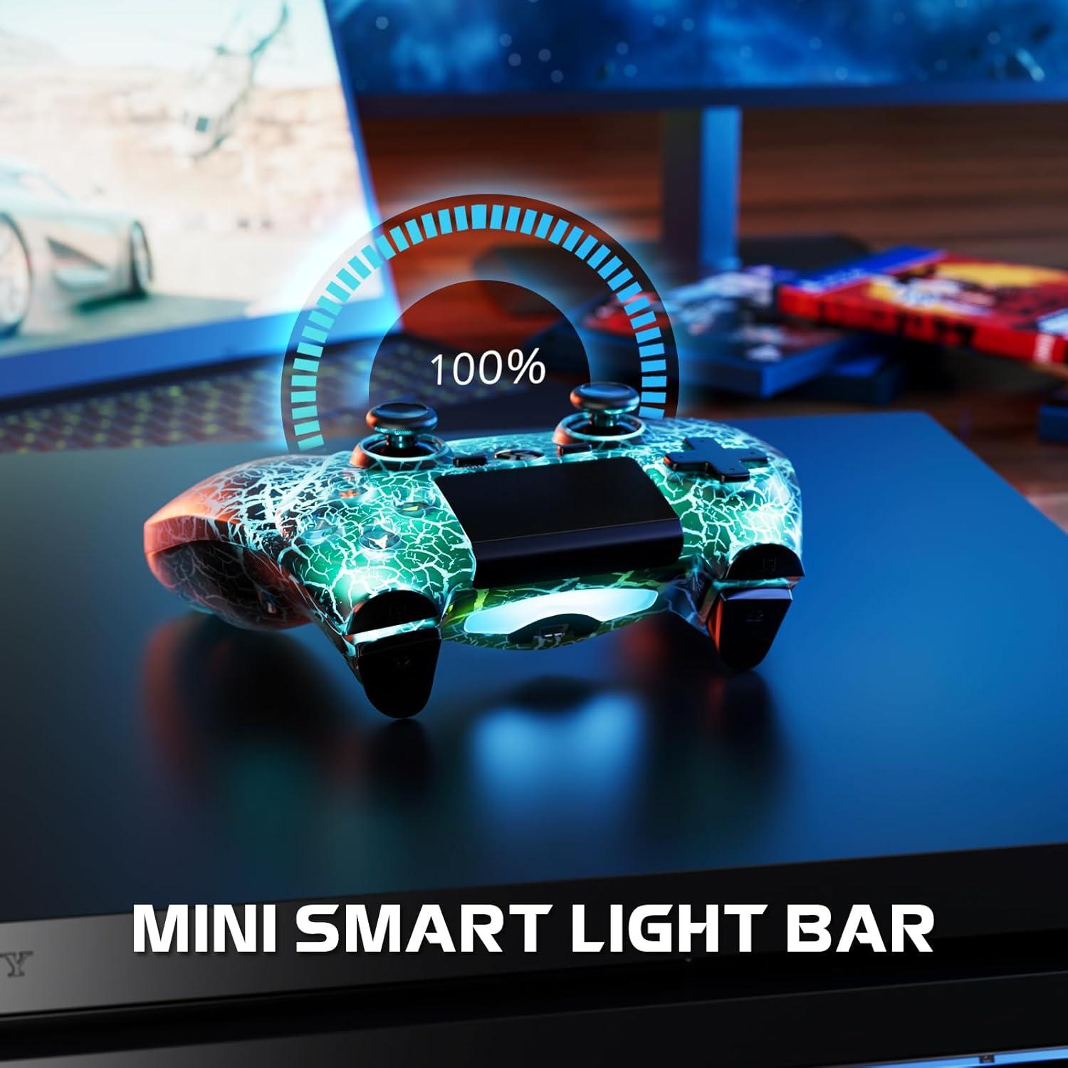 Controladores Inalámbricos Boowen para PS4 - 2 Piezas LED RGB