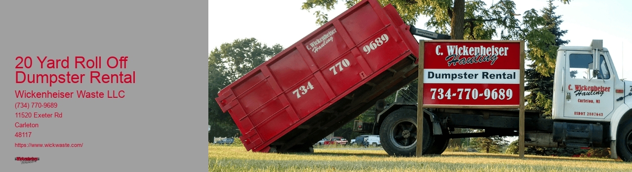 20 Yard Roll Off Dumpster Rental