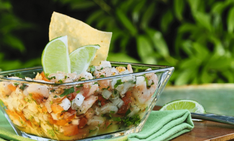 Ceviche de camarón.