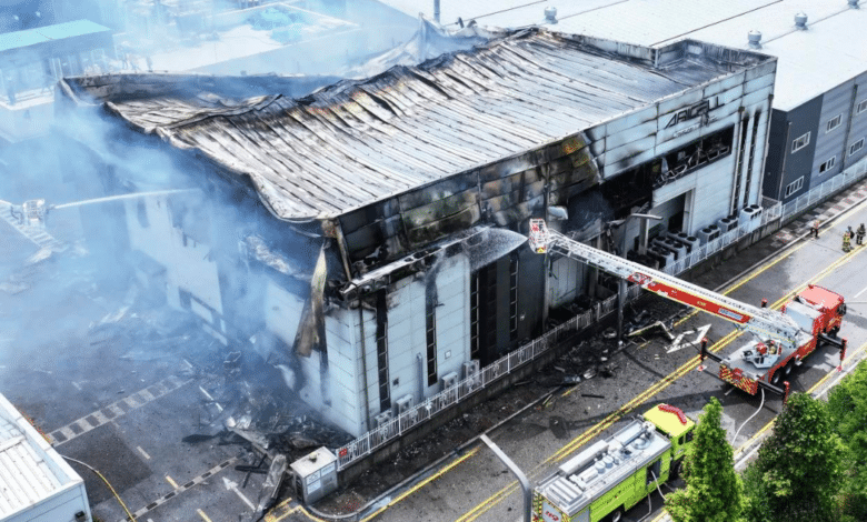 Se registró el incendio de una fábrica de baterías en Corea del Sur, hay 22 muertos