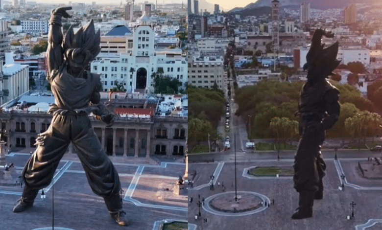 ¿Estatua de Gokú en Monterrey La figura causa sensación en redes