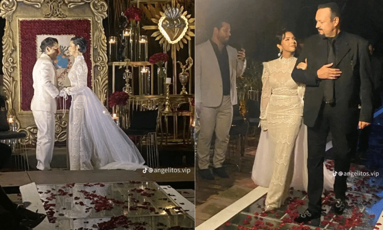 ¿Cuánto costo el vestido de novia con el que Ángela Aguilar se casó con Nodal? Filtran imágenes de la boda