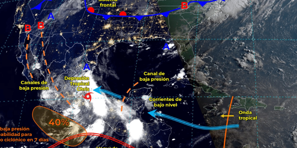 Lluvias torrenciales y posibles trombas marinas en varias regiones de México