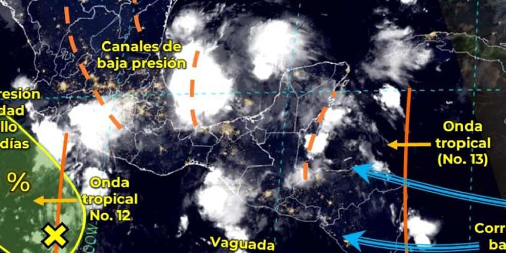 Canal de baja presión ocasionará lluvias en estos estados