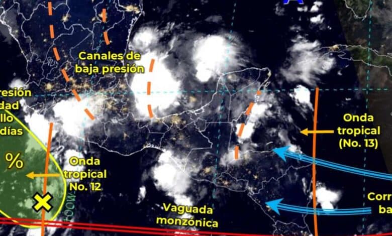 Canal de baja presión ocasionará lluvias en estos estados