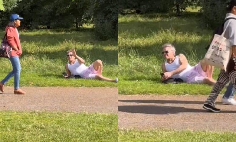 Robbie Williams se sorprende al pasar desapercibido en un parque de Londres