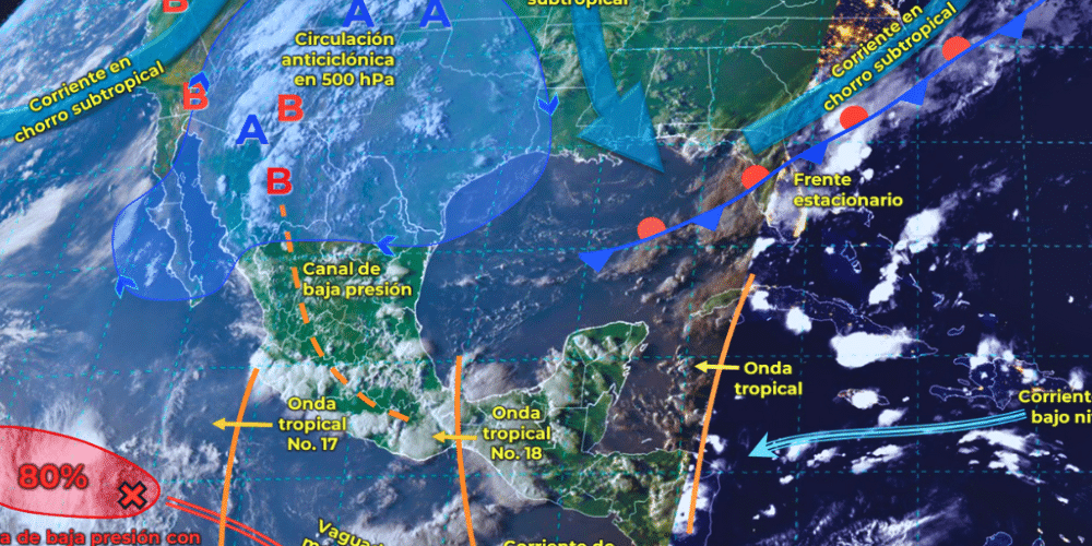 Se pronostican lluvias intensas en Veracruz, Tabasco, Guerrero, Oaxaca y Chiapas