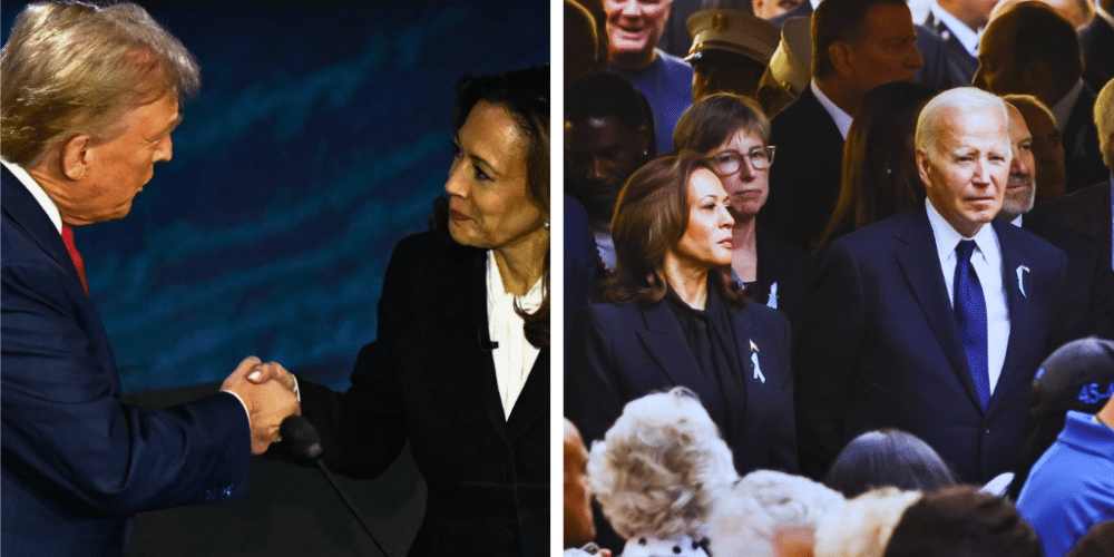 Kamala Harris y Donald Trump se encuentran en el homenaje del 23 aniversario del 11-S