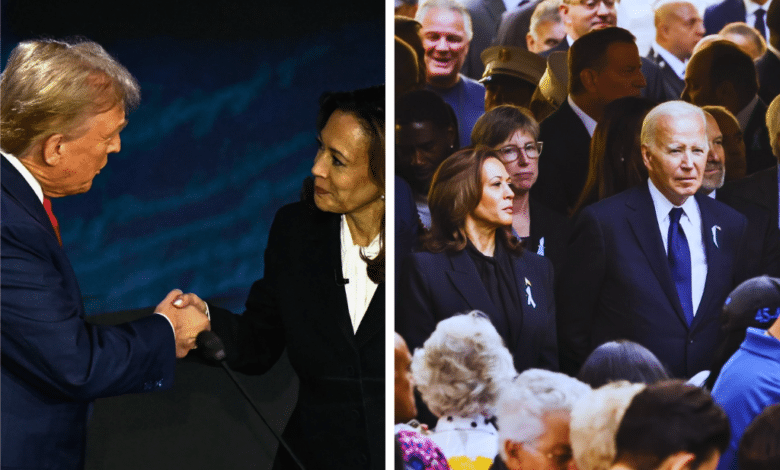 Kamala Harris y Donald Trump se encuentran en el homenaje del 23 aniversario del 11-S