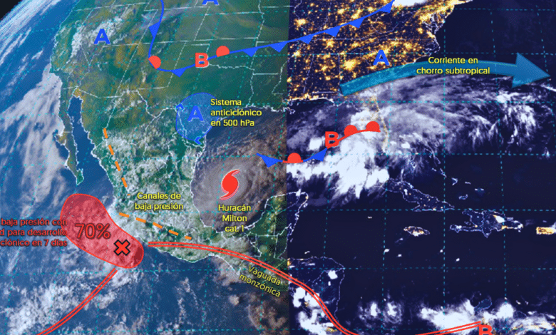 El Huracán Milton producirá lluvias en el noreste, oriente, sureste y la Península de Yucatán