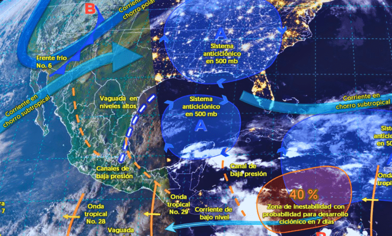 Se pronostican lluvias puntuales muy fuertes en Yucatán y Quintana Roo