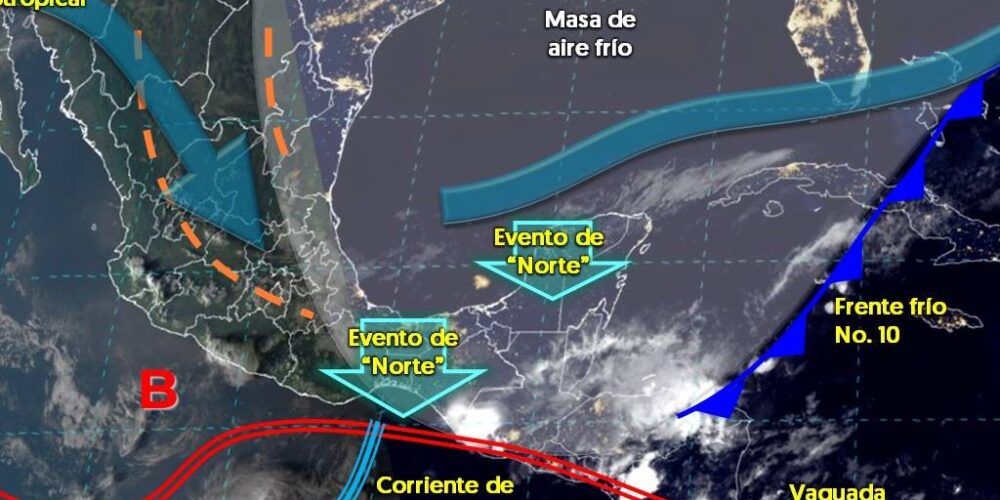 Pronóstico meteorológico para el 22 de noviembre: fuertes lluvias y vientos en varias regiones de México