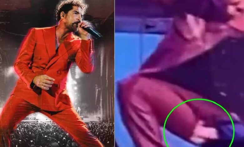 David Bisbal sufre accidente en el escenario; se queda sin pantalón