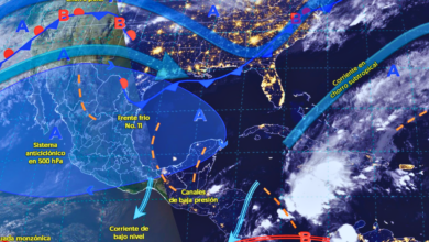 Se prevén lluvias y chubascos en el sureste mexicano y Península de Yucatán