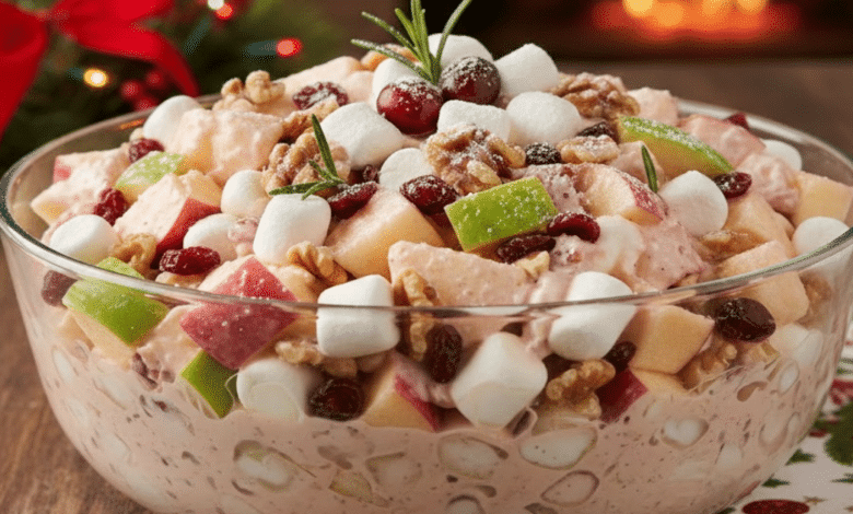 Ensalada de manzana navideña baja en azúcar y grasa receta fácil y ligera para esta temporada