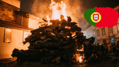 Portugal bajo la luz del fuego hogueras gigantes y la magia de Óbidos en Navidad (Foto Joao Martins)