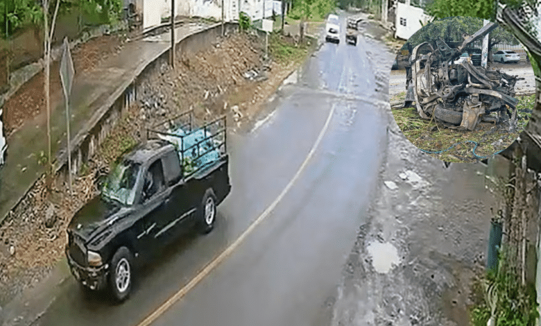 Revelan videos y logística del coche bomba en Coahuayana; carga explosiva iba oculta bajo plátanos