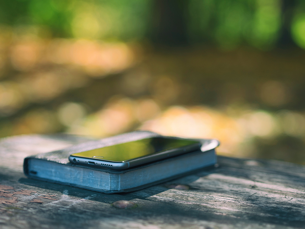 Phone on a Bible